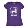 Womens My Spirit Animal: Unicorn Tshirt Funny Mythical Horse Sarcastic Graphic Novelty Tee
