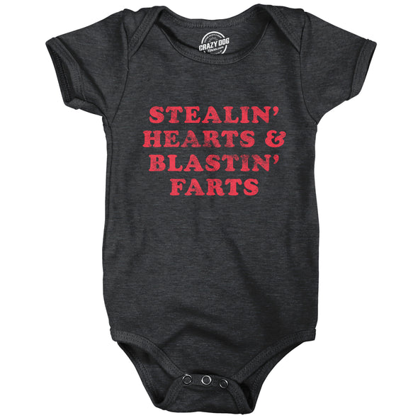 Stealin Hearts And Blastin Farts Baby Bodysuit Funny Cute Stinky Newborn Jumper