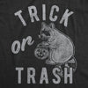 Womens Trick Or Trash Tshirt Funny Raccoon Trick Or Treat Halloween Novelty Tee