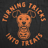 Mens Turning Tricks Into Treats Tshirt Funny Halloween Dog Lover Novelty Tee