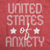 Womens United States Of Anxiety Tshirt Funny Social Distance USA Quarantine Graphic Tee