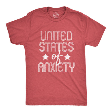 Mens United States Of Anxiety T shirt Funny USA Society Joke Graphic Tee