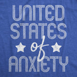 Womens United States Of Anxiety Tshirt Funny Social Distance USA Quarantine Graphic Tee