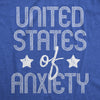 Mens United States Of Anxiety T shirt Funny USA Society Joke Graphic Tee