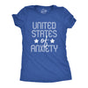 Womens United States Of Anxiety Tshirt Funny Social Distance USA Quarantine Graphic Tee