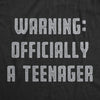 Womens Warning Officially A Teenager Tshirt Funny Birthday Gen Z Graphic Tee