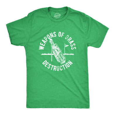 Mens Weapons Of Grass Destruction Tshirt Funny Golf Clubs Sarcastic Tee