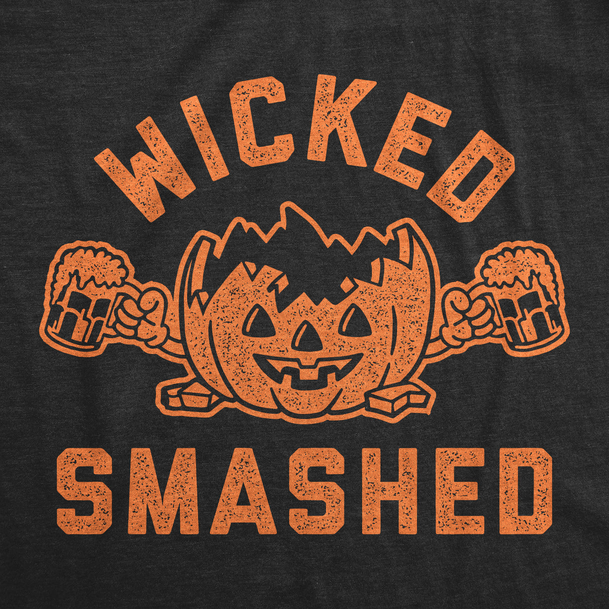 Mens Wicked Smashed Tshirt Funny Halloween Party Pumpkin Beer Drinking Graphic Tee