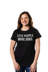 Womens Less People More Dogs T shirt Funny Pet Puppy Mom Lover Tee For Ladies