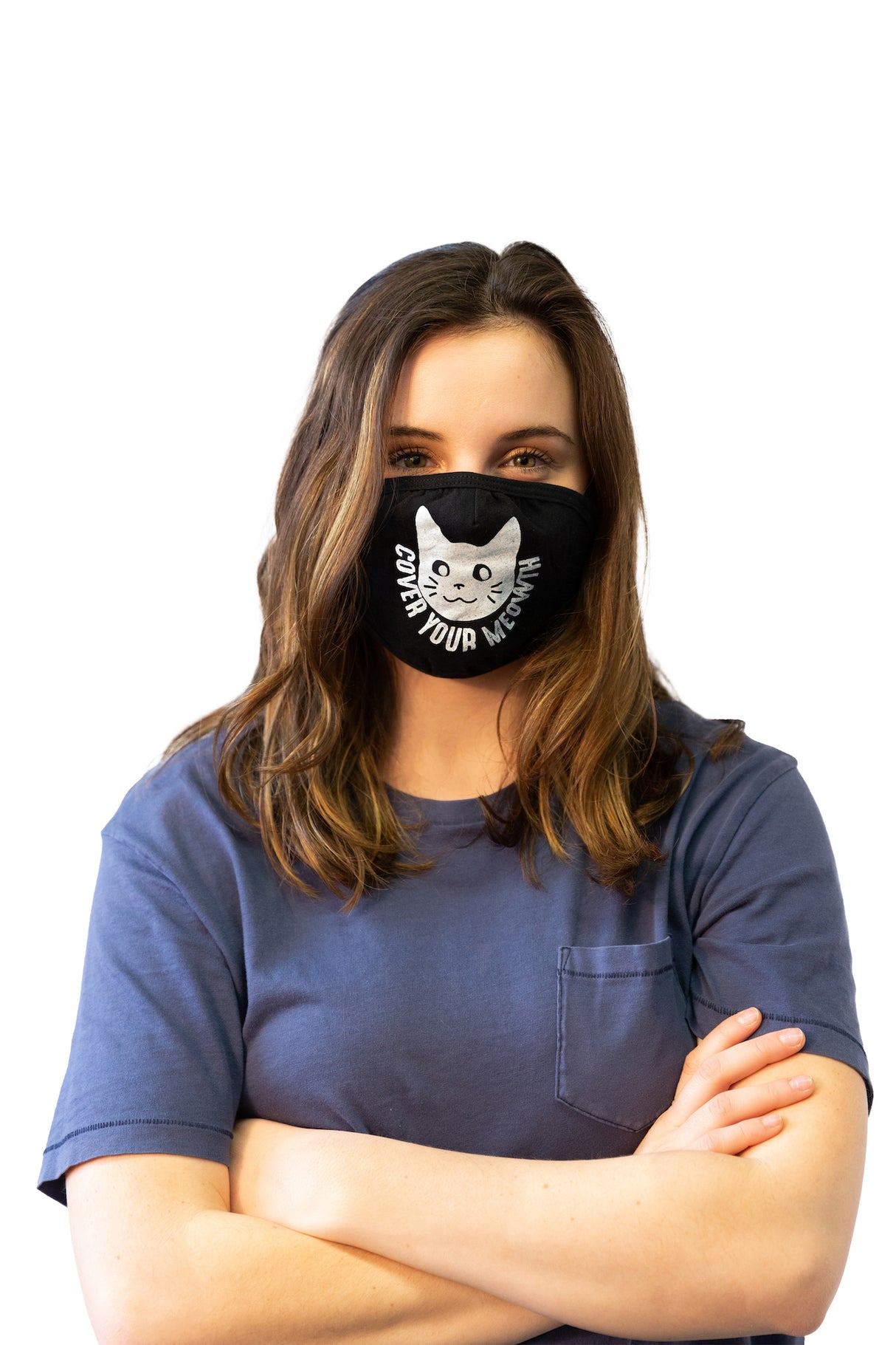 Cover Your Meow Face Mask Funny Crazy Cat Lady Graphic Novelty Nose And Mouth Covering