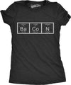 Womens Chemistry of Bacon T Shirt Funny Periodic Table Tee For Ladies