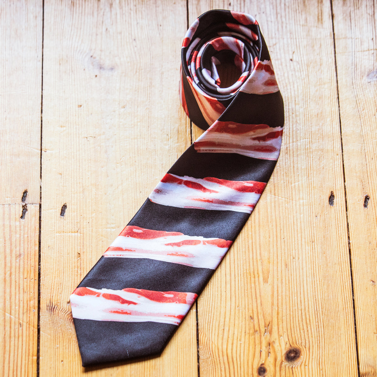 Bacon Tie Funny Neckties for Men Cool Novelty Ties for Guys Hilarious Nerdy Graphic Necktie