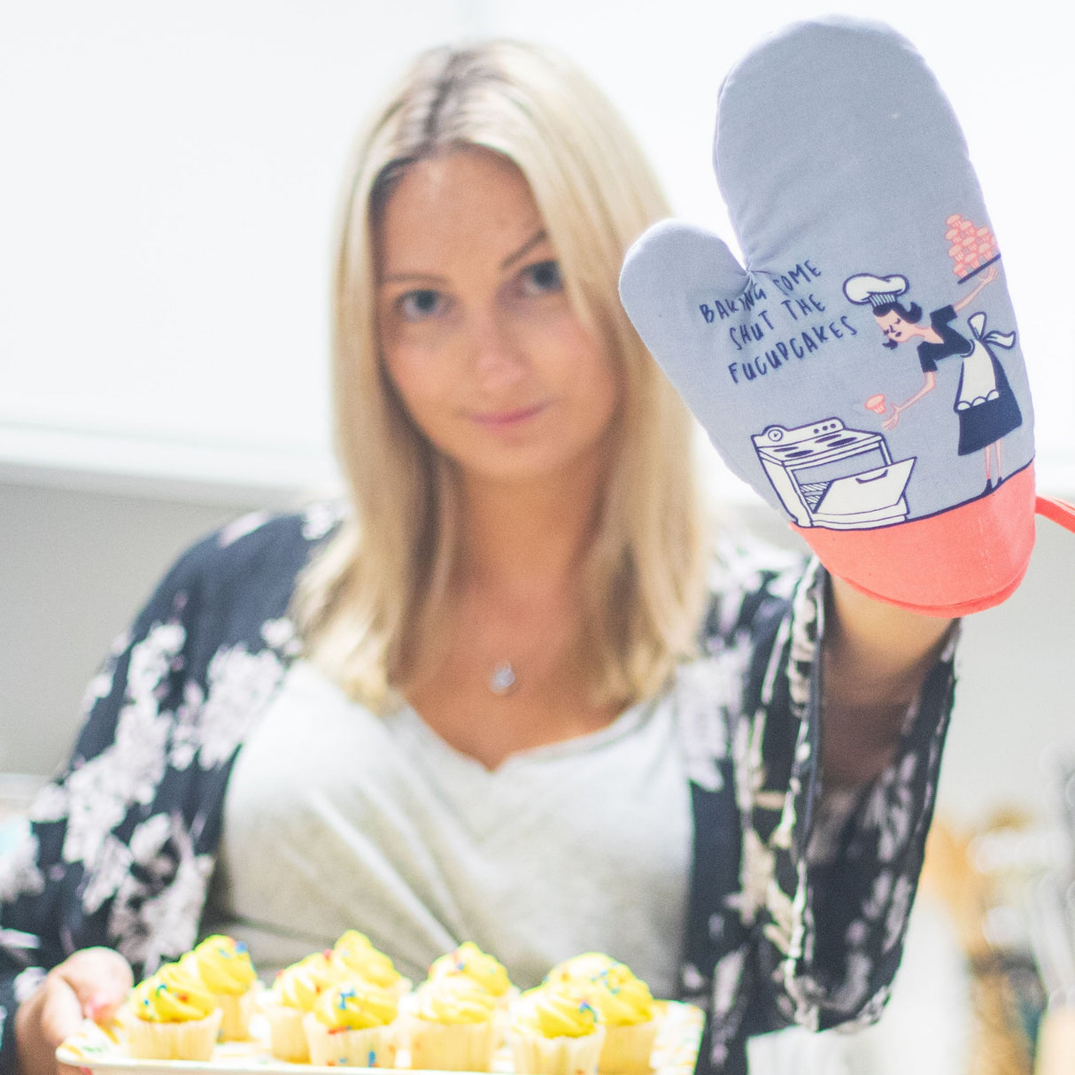 Baking Some Shut The Fucupcakes Oven Mitt Funny Shut Up Cupcakes Chef Kitchen Glove