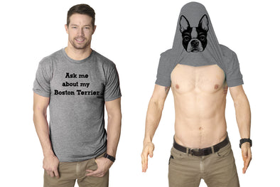 Ask Me About My Boston Terrier Flip Men's Tshirt