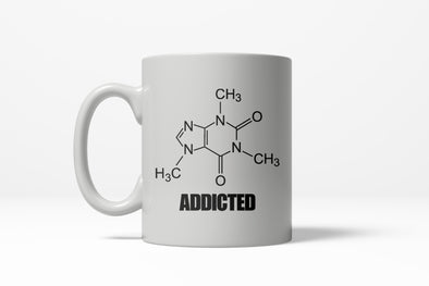 Caffeine Addicted Funny Nerdy Science Ceramic Coffee Drinking Mug 11oz Cup