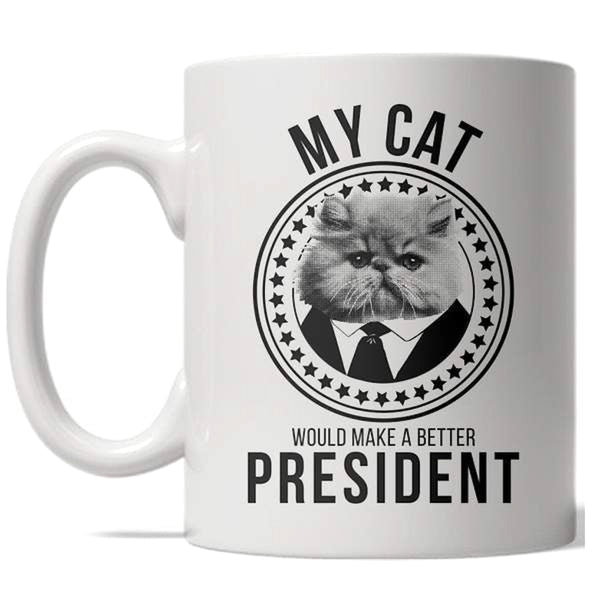 My Cat Would Make A Better President Mug Funny Protest Trump Coffee Cup - 11oz