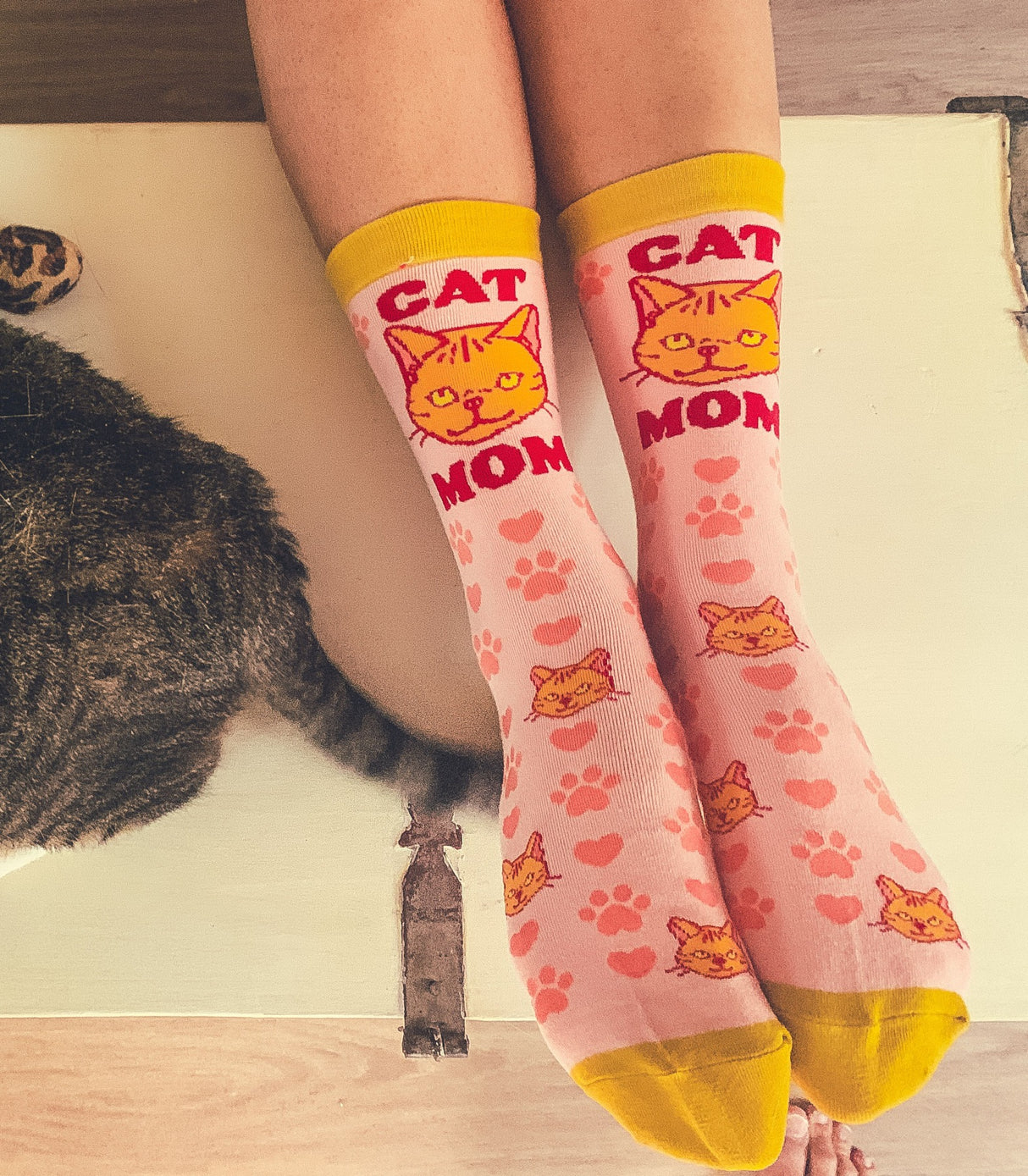 Women's Cat Mom Socks Funny Pet Kitty Animal Lover Mothers Day Graphic Footwear