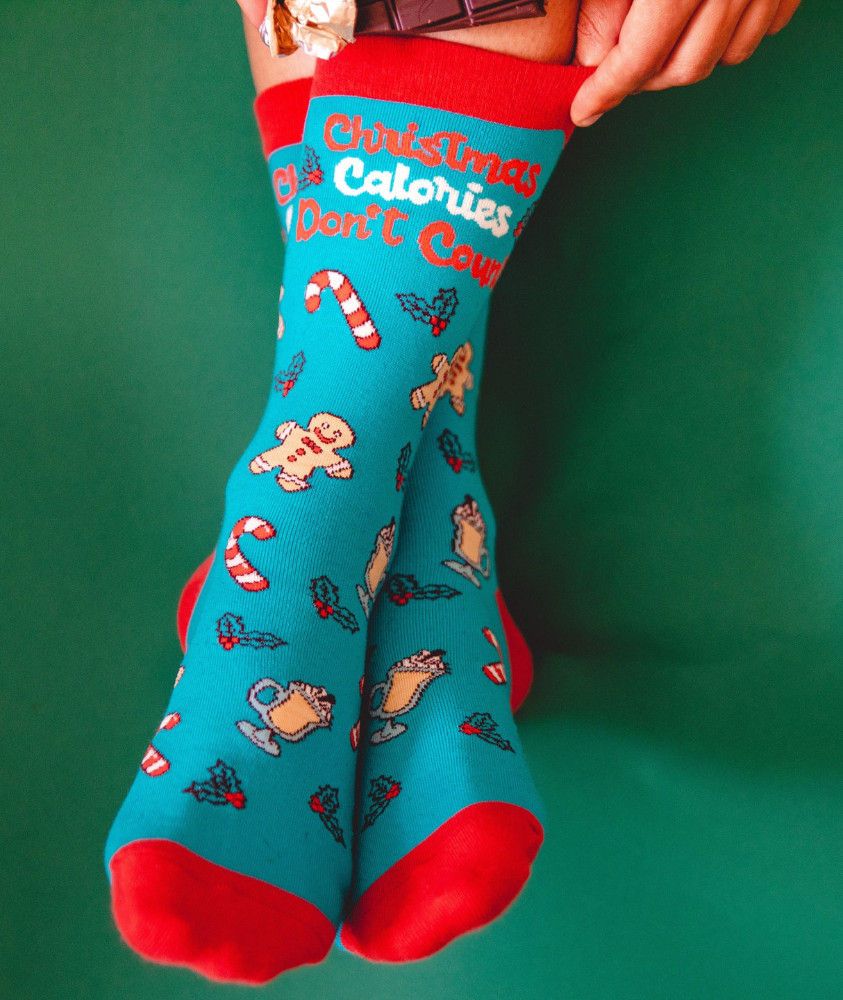 Women's Christmas Calories Don't Count Socks Funny Cookies Food Novelty Graphic Footwear