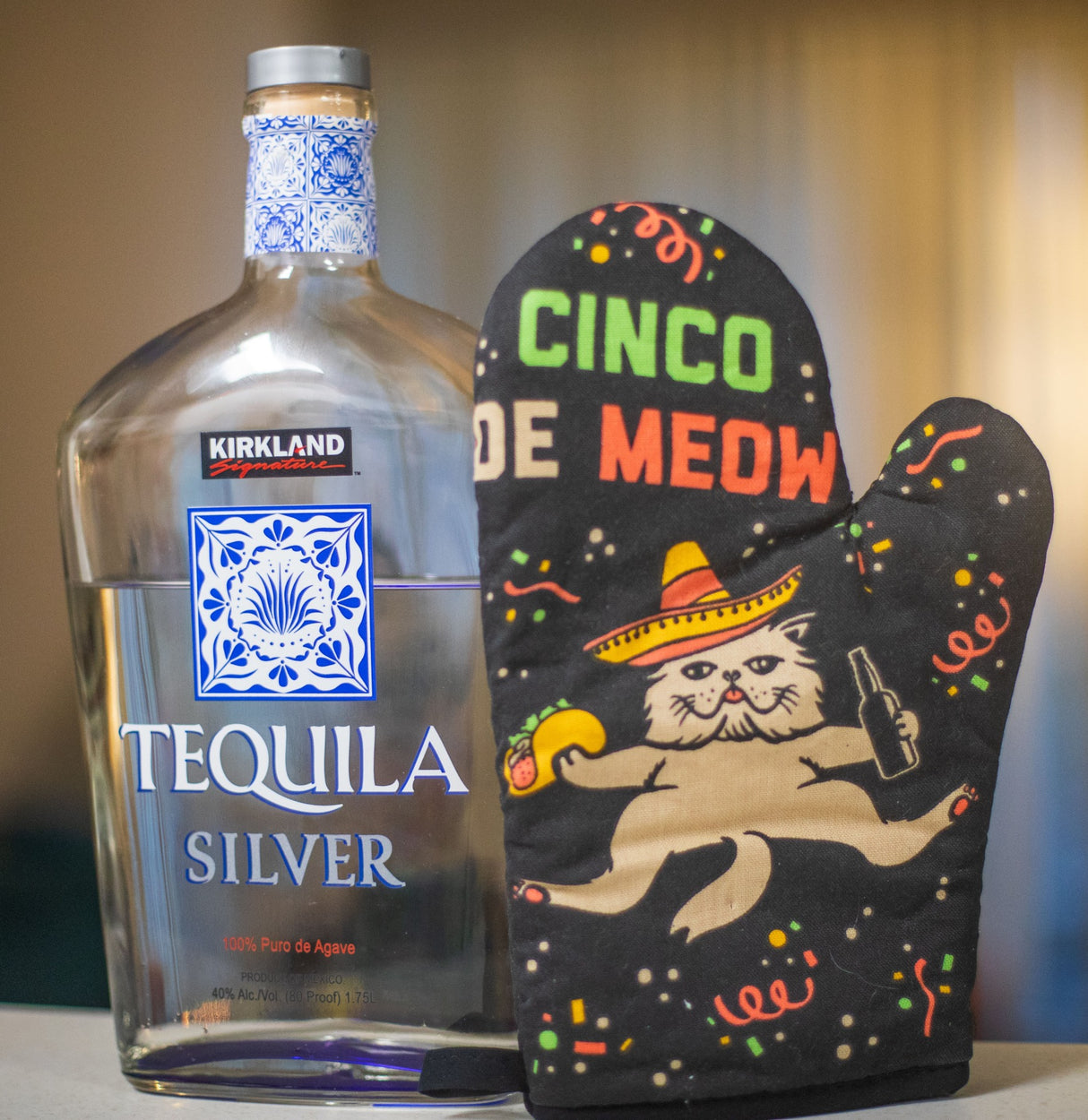 Cinco De Meow Oven Mitt Funny Taco Cat Mexican Cerveza Kitchen Glove