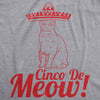 Womens Cinco De Meow Tshirt Funny Cat May 5 Mexico Sombrero Tequila Tee
