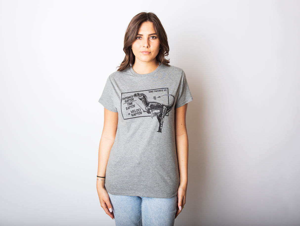 Womens Velociraptor T shirt Cute Funny Dinosaur Cool Graphic Tee For Ladies