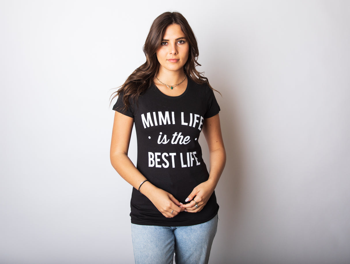 Womens Mimi Life Is The Best Life T shirt Funny Cute Tee For Grandma Mothers Day