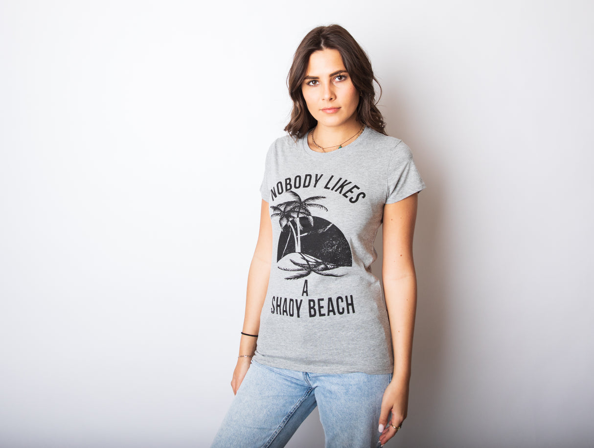 Womens Shady Beach Funny Shirts Cute Vacation Vintage Novelty Hilarious T shirt