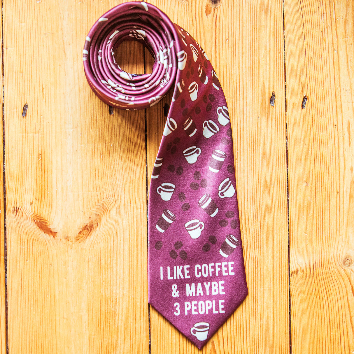 I Like Coffee And Maybe 3 People Necktie Novelty Ties for Men Coffee Funny Ties for Guys