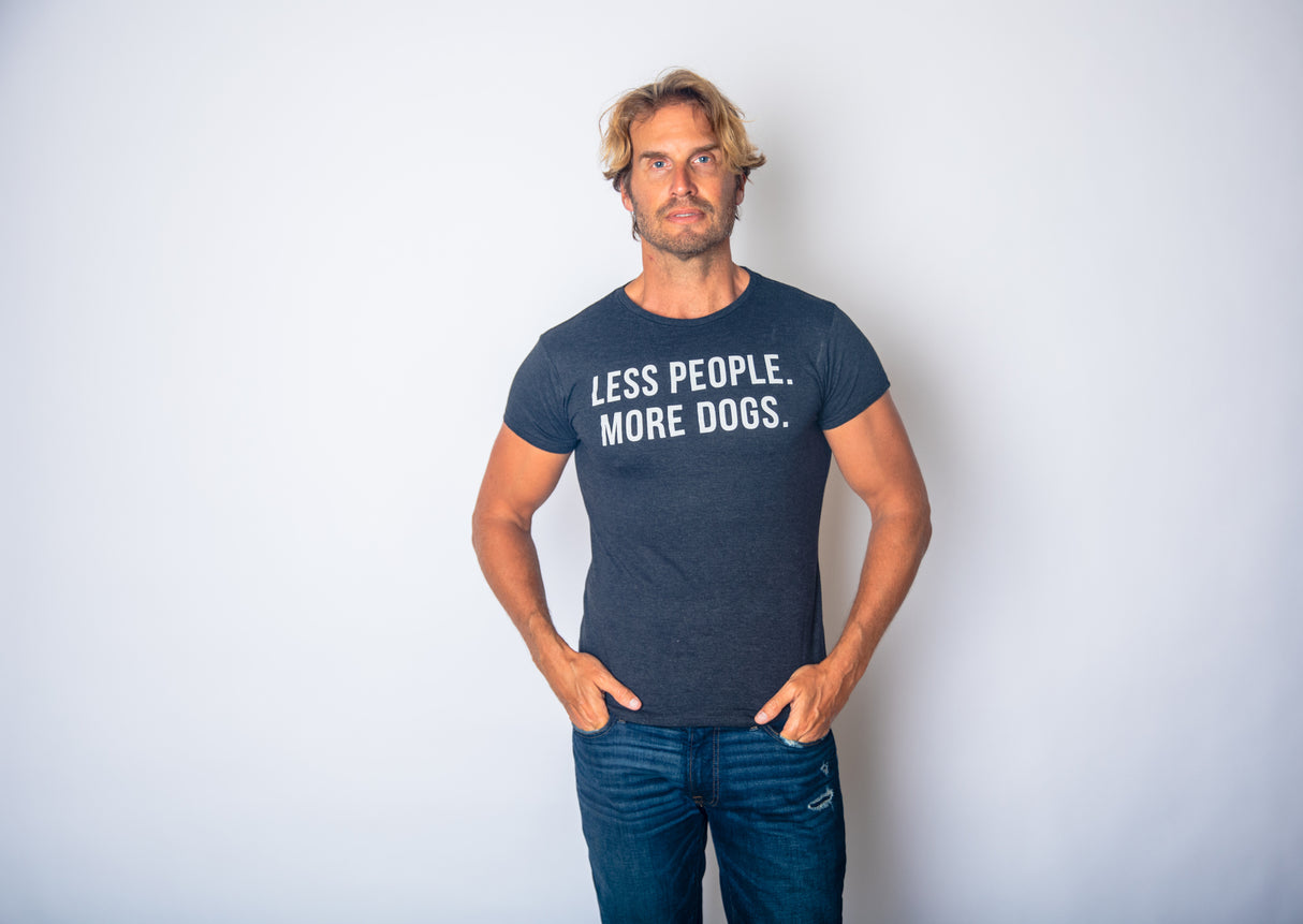Less People More Dogs Men's Tshirt