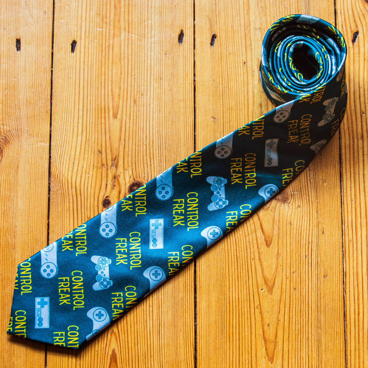 Control Freak Necktie Video Gaming Tie Novelty Ties for Men Gamer Tie Funny Neckties for Guys