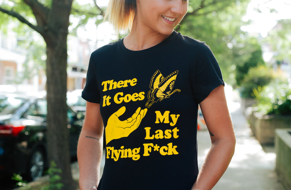 Womens There Goes My Last Flying Fuck Tshirt Funny Sarcastic Tee