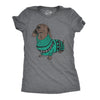 Womens Wiener Dog Ugly Christmas Sweater T shirt Dachshund Pet Owner Mom Tee
