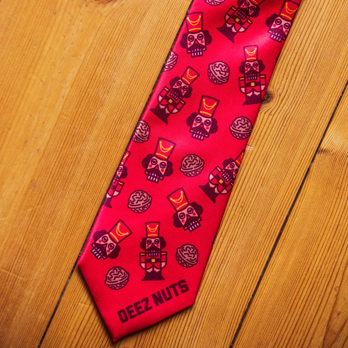 Deez Nuts Necktie Christmas Funny Neckties for Men Nutcracker Tie Novelty Ties for Men