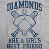 Womens Diamonds Are A Girls Best Friend Tshirt Funny Cute Baseball For Ladies