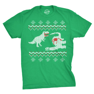 T-Rex Dinosaur Snack Ugly Christmas Sweater Men's Tshirt
