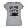 Womens I Just Want To Drink Beer and Pet My Dog Funny T shirts Novelty Dog Lover T shirt