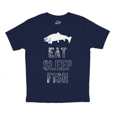 Youth Eat Sleep Fish T Shirt Funny Fishing Tee Cool Graphic Fun Crazy –  Nerdy Shirts