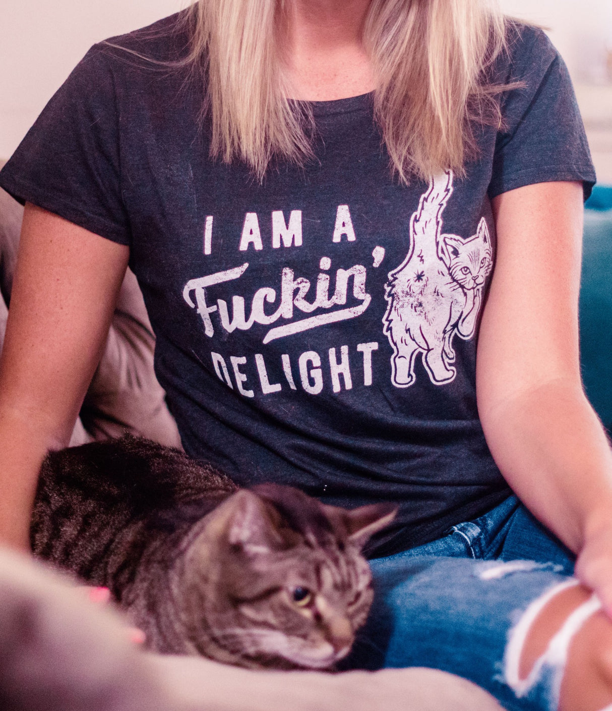 Womens Im A Fucking Delight T shirt Funny Offensive Saying Hilarious Tee