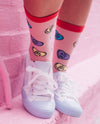 Women's Offensive Candy Heart Socks Funny Valentines Day Insult Graphic Novelty Footwear