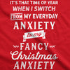 Womens Fancy Christmas Anxiety Tshirt Funny Holiday Season Tee For Ladies