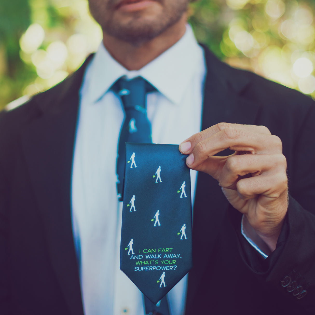 I Can Fart And Walk Away Necktie Funny Neckties for Men Hilarious Farting Tie Mens Novelty Neckties