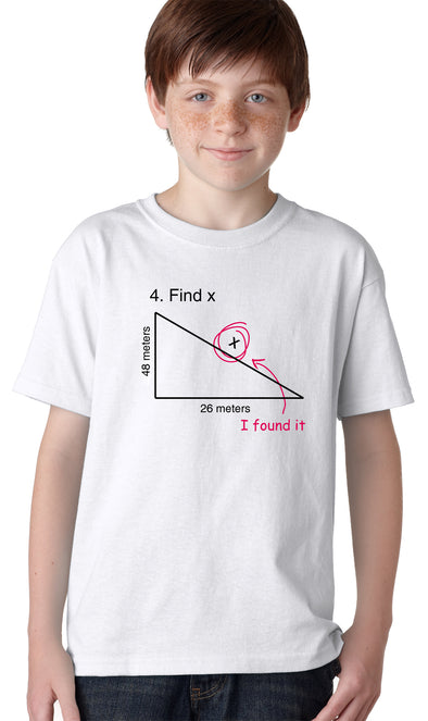 Find X Youth T Shirt Funny Variable Student Classroom Math Teacher Tee For Kids