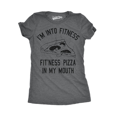 Womens Fitness Pizza In My Mouth Funny Workout Foodie T shirt