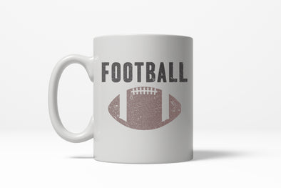 Vintage Football Text Sports Distressed Football Laces Sporty Ceramic Coffee Drinking Mug - 11oz