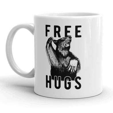 Free Bear Hugs Mug Funny Grizzly Coffee Cup - 11oz