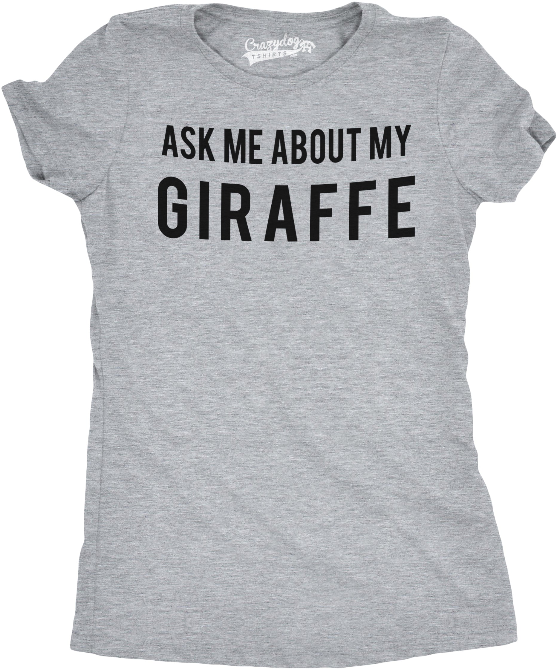 Women's Ask Me About My Giraffe T Shirt Funny Costume Flip Up