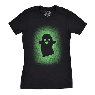 Womens Glowing Ghost T Shirt Glow In The Dark Cool Halloween Party Tee