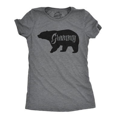 Womens Grammy Bear T shirt Cute Family Matching Funny Cool Graphic Grandma Tee