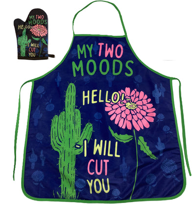 My Two Moods Hello I Will Cut You Oven Mitt + Apron