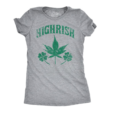Womens Highrish Funny Irish Saint Patricks Day Lucky Clover Shamrock T Shirt